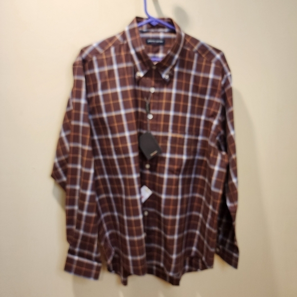Pierre Cardin plaid casual button Down shirt size L - Picture 10 of 11